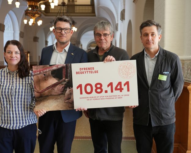 Helene Brydensholt (ALT), Claus Jørgensen (SF), Søren Egge (EL), Andreas Hjørnholm, Chef for Public Affairs, Dyrenes Beskyttelse 