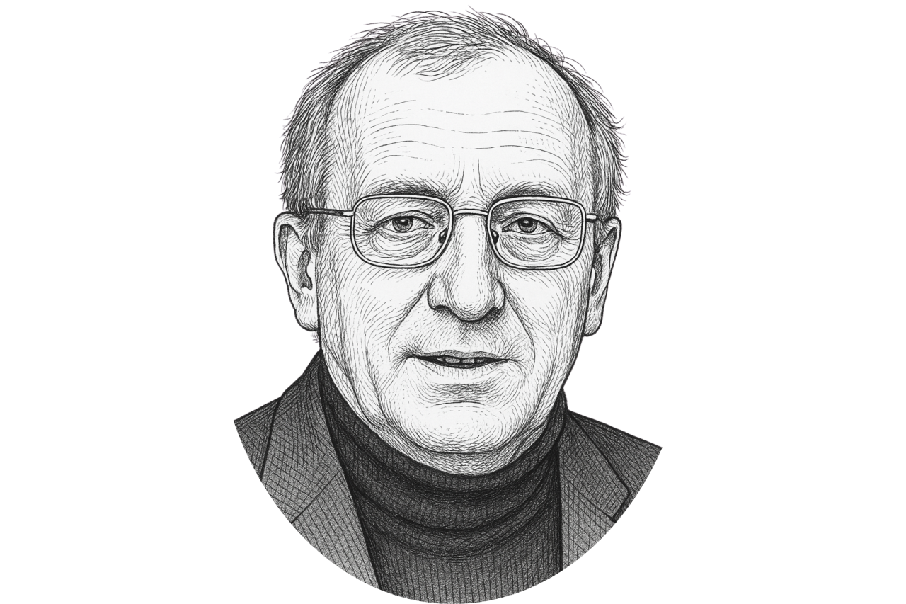 AI-generet stregtegning af Bent Hindrup